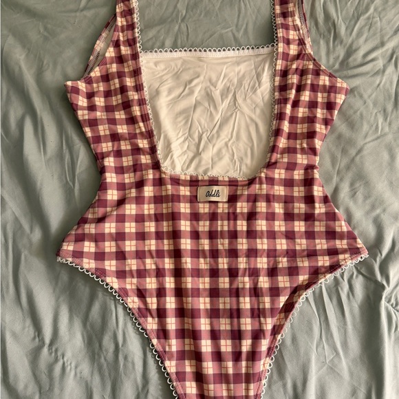 Oddli Plum Plaid One-Piece Swimsuit - Picture 3 of 5